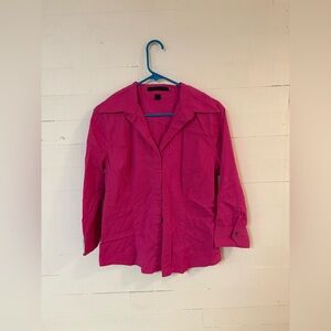 Express Design Studio Hot Pink Button-Up Shirt Size Large Stretch